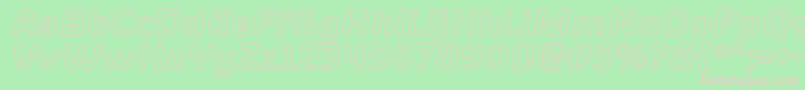 ShareHappinessAroundOutlineItalic-fontti – vaaleanpunaiset fontit vihreällä taustalla