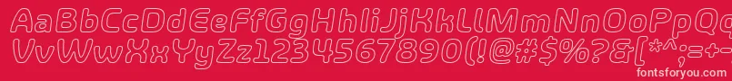 ShareHappinessAroundOutlineItalic-fontti – vaaleanpunaiset fontit punaisella taustalla