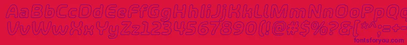 フォントShareHappinessAroundOutlineItalic – 赤い背景に紫のフォント