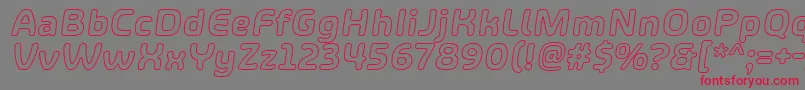 ShareHappinessAroundOutlineItalic Font – Red Fonts on Gray Background