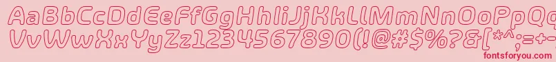 Шрифт ShareHappinessAroundOutlineItalic – красные шрифты на розовом фоне
