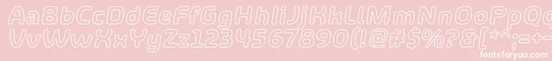 フォントShareHappinessAroundOutlineItalic – ピンクの背景に白い文字