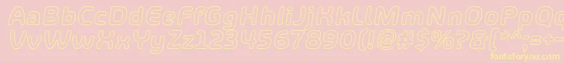 fuente ShareHappinessAroundOutlineItalic – Fuentes Amarillas Sobre Fondo Rosa