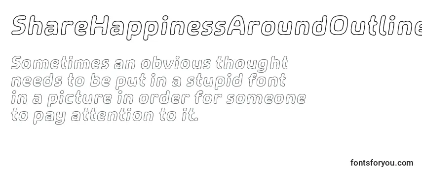 Schriftart ShareHappinessAroundOutlineItalic