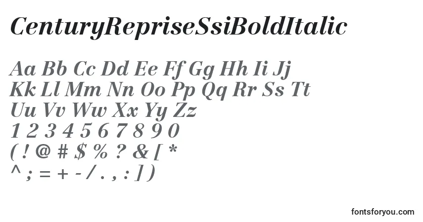 Schriftart CenturyRepriseSsiBoldItalic – Alphabet, Zahlen, spezielle Symbole