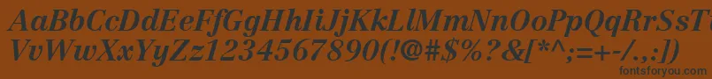CenturyRepriseSsiBoldItalic-Schriftart – Schwarze Schriften auf braunem Hintergrund