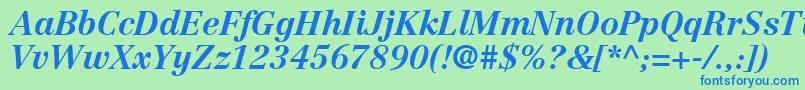 CenturyRepriseSsiBoldItalic Font – Blue Fonts on Green Background