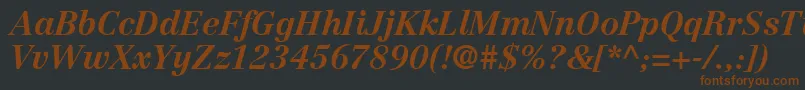 CenturyRepriseSsiBoldItalic-fontti – ruskeat fontit mustalla taustalla