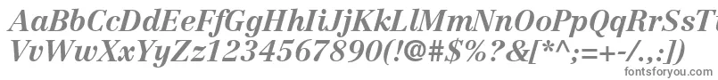 フォントCenturyRepriseSsiBoldItalic – 白い背景に灰色の文字