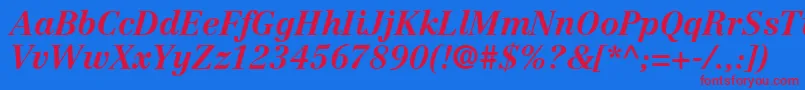 CenturyRepriseSsiBoldItalic Font – Red Fonts on Blue Background