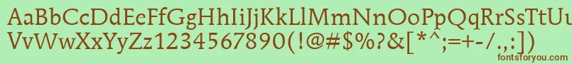 MendozaRomanItcBook Font – Brown Fonts on Green Background