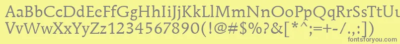 フォントMendozaRomanItcBook – 黄色の背景に灰色の文字