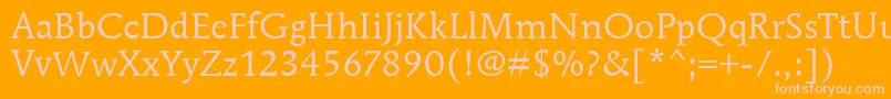 MendozaRomanItcBook Font – Pink Fonts on Orange Background
