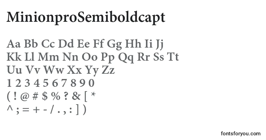 MinionproSemiboldcapt-fontti – aakkoset, numerot, erikoismerkit