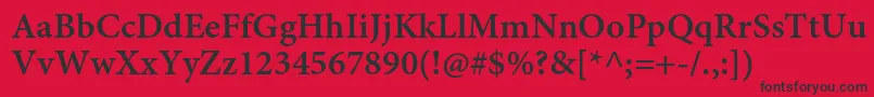 MinionproSemiboldcapt Font – Black Fonts on Red Background
