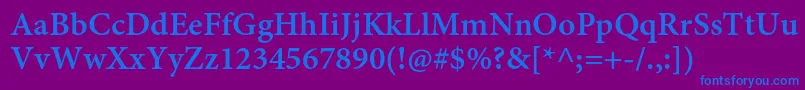 MinionproSemiboldcapt Font – Blue Fonts on Purple Background