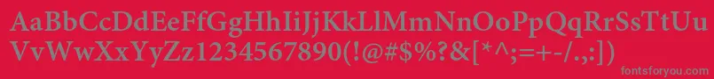 MinionproSemiboldcapt Font – Gray Fonts on Red Background