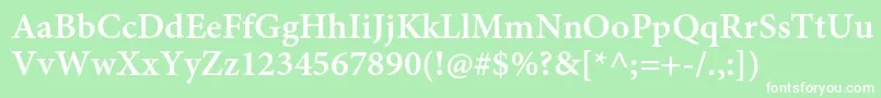 MinionproSemiboldcapt Font – White Fonts on Green Background