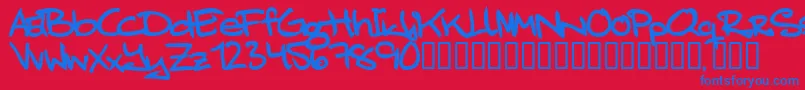 JuliaengstrmBold Font – Blue Fonts on Red Background