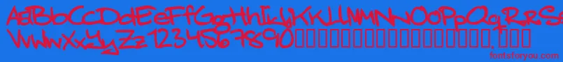 JuliaengstrmBold Font – Red Fonts on Blue Background