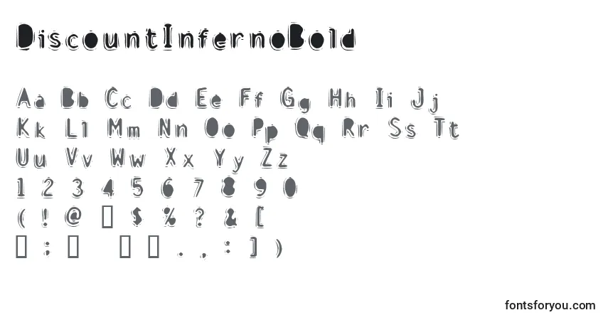 Schriftart DiscountInfernoBold – Alphabet, Zahlen, spezielle Symbole