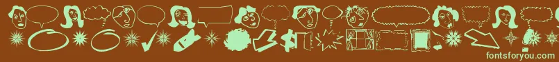 Dingb Font – Green Fonts on Brown Background