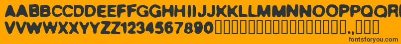 TrueStories-Schriftart – Schwarze Schriften auf orangefarbenem Hintergrund