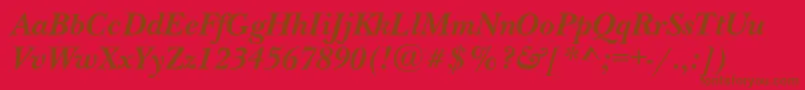 NewbaskervillecBolditalic Font – Brown Fonts on Red Background