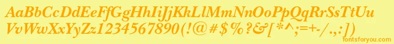 NewbaskervillecBolditalic Font – Orange Fonts on Yellow Background