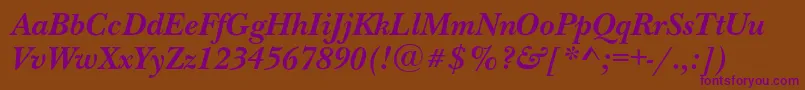 NewbaskervillecBolditalic Font – Purple Fonts on Brown Background