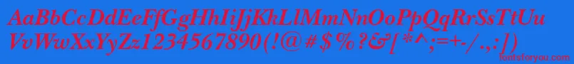 NewbaskervillecBolditalic Font – Red Fonts on Blue Background