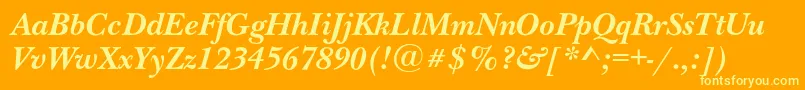 NewbaskervillecBolditalic Font – Yellow Fonts on Orange Background