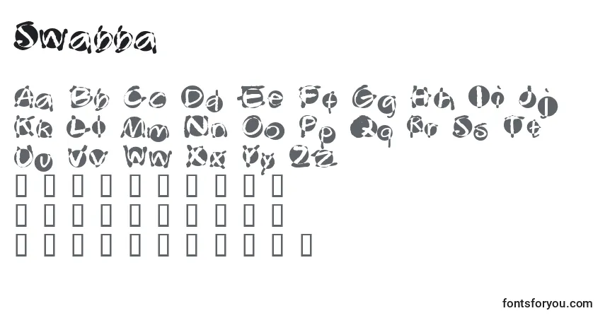 Fuente Swabba - alfabeto, números, caracteres especiales