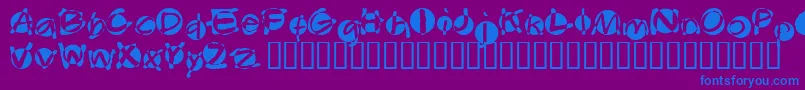 フォントSwabba – 紫色の背景に青い文字