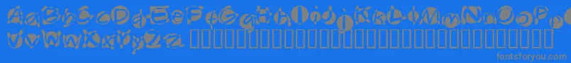 フォントSwabba – 青い背景に灰色の文字