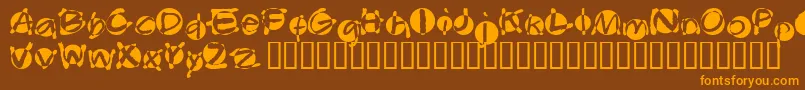 Swabba-Schriftart – Orangefarbene Schriften auf braunem Hintergrund