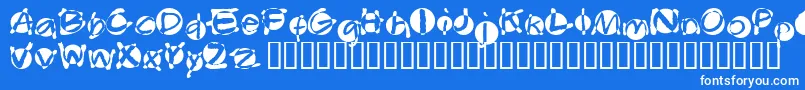 フォントSwabba – 青い背景に白い文字