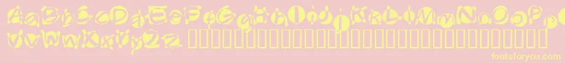 Swabba-fontti – keltaiset fontit vaaleanpunaisella taustalla