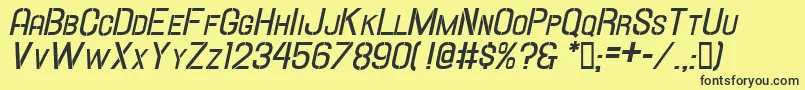 HallandaleStencilBd.It.ScJl Font – Black Fonts on Yellow Background