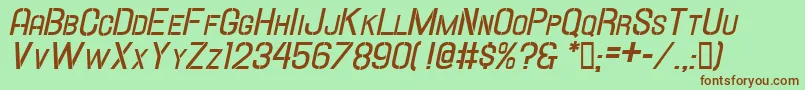 HallandaleStencilBd.It.ScJl Font – Brown Fonts on Green Background