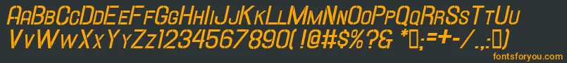 HallandaleStencilBd.It.ScJl Font – Orange Fonts on Black Background