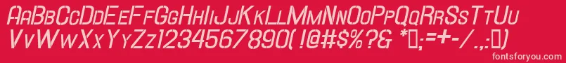 HallandaleStencilBd.It.ScJl Font – Pink Fonts on Red Background