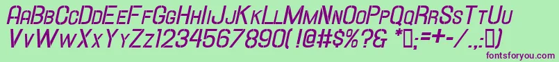 HallandaleStencilBd.It.ScJl Font – Purple Fonts on Green Background