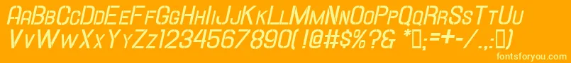 HallandaleStencilBd.It.ScJl-Schriftart – Gelbe Schriften auf orangefarbenem Hintergrund