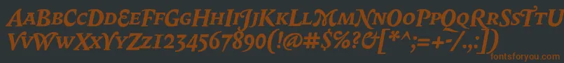 BiblonScOtBoldItalic Font – Brown Fonts on Black Background