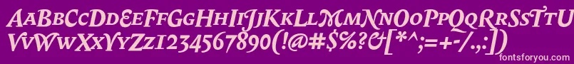 BiblonScOtBoldItalic Font – Pink Fonts on Purple Background