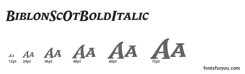 BiblonScOtBoldItalic Font Sizes