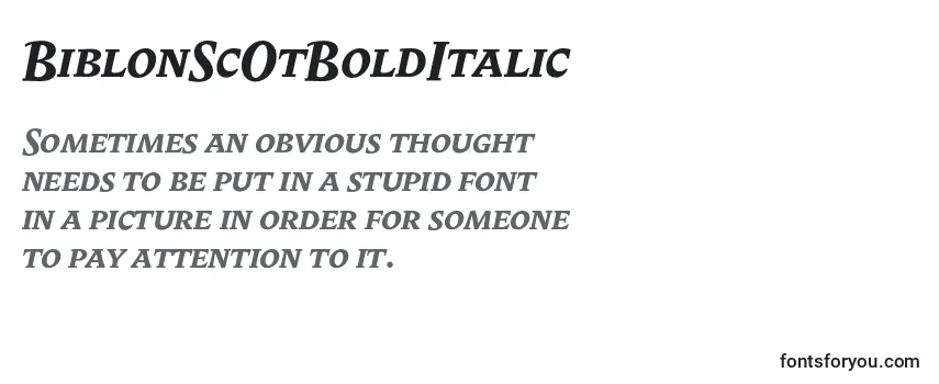 BiblonScOtBoldItalic Font