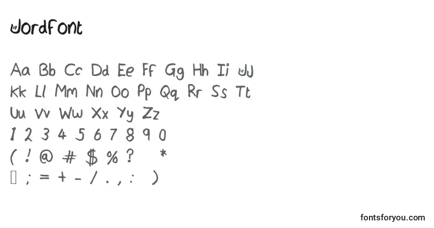 Czcionka Jordfont – alfabet, cyfry, specjalne znaki