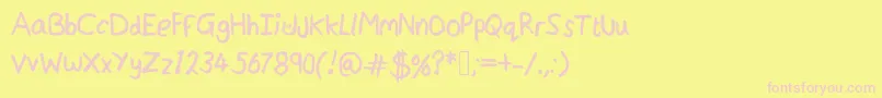 Jordfont-fontti – vaaleanpunaiset fontit keltaisella taustalla